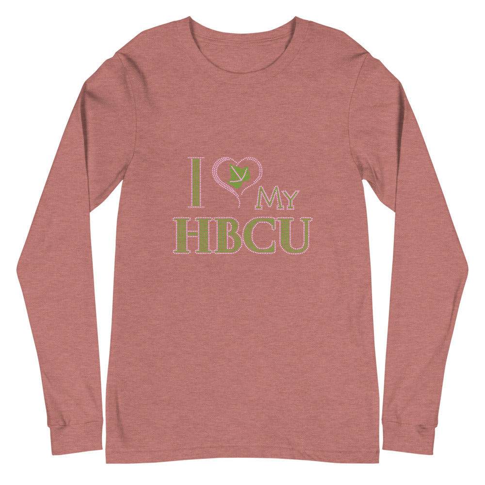 HBCU LOVE Pink and Green Unisex Long Sleeve T-Shirt