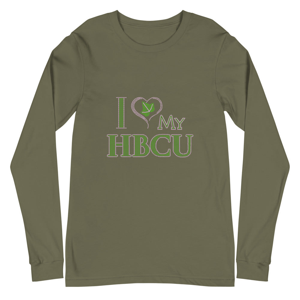 HBCU LOVE Pink and Green Unisex Long Sleeve T-Shirt