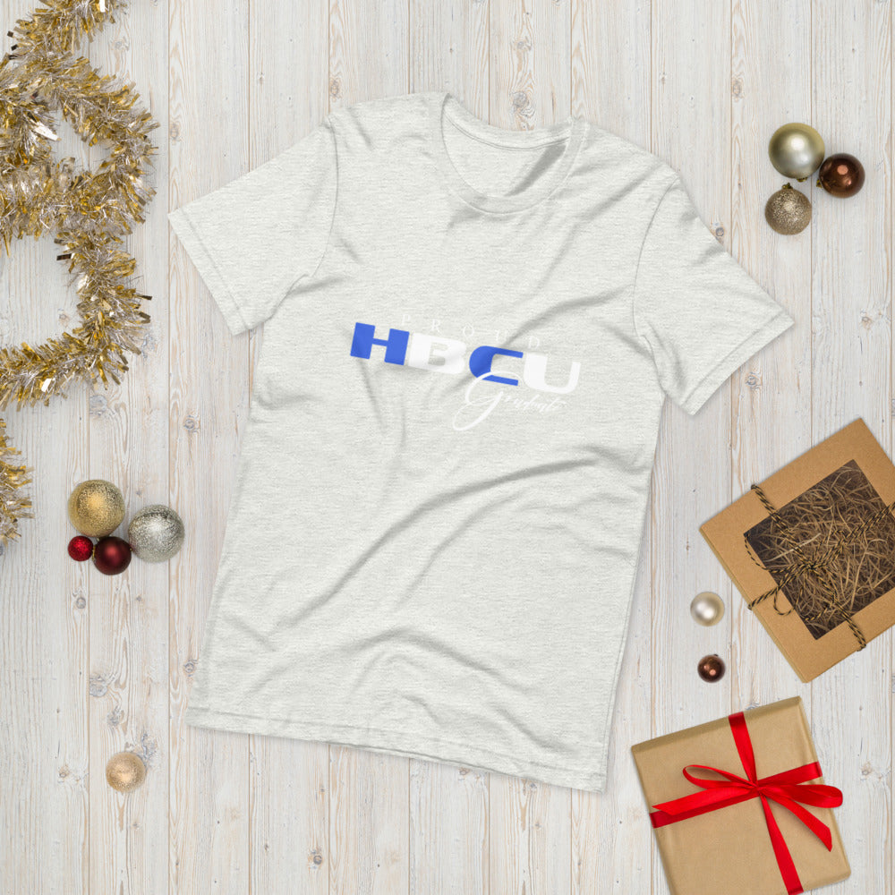 HBCU Blue and White Unisex Short Sleeve T-Shirt