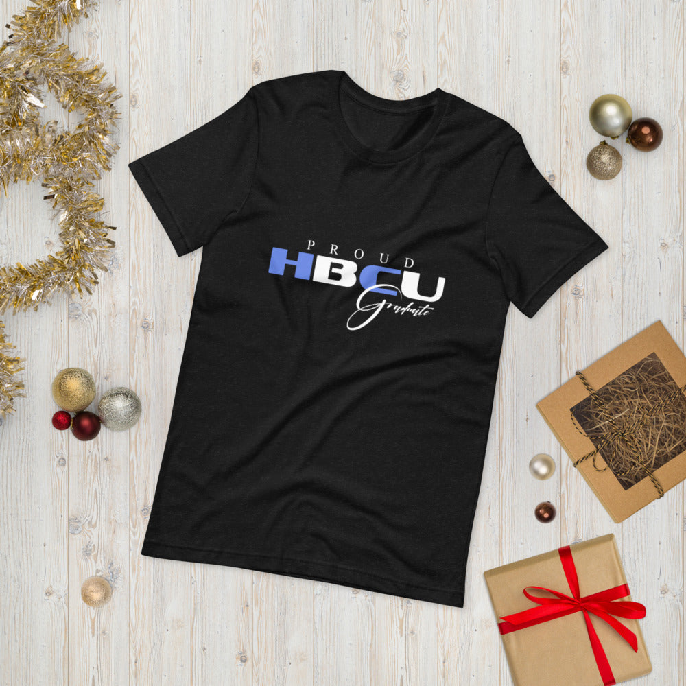 HBCU Blue and White Unisex Short Sleeve T-Shirt