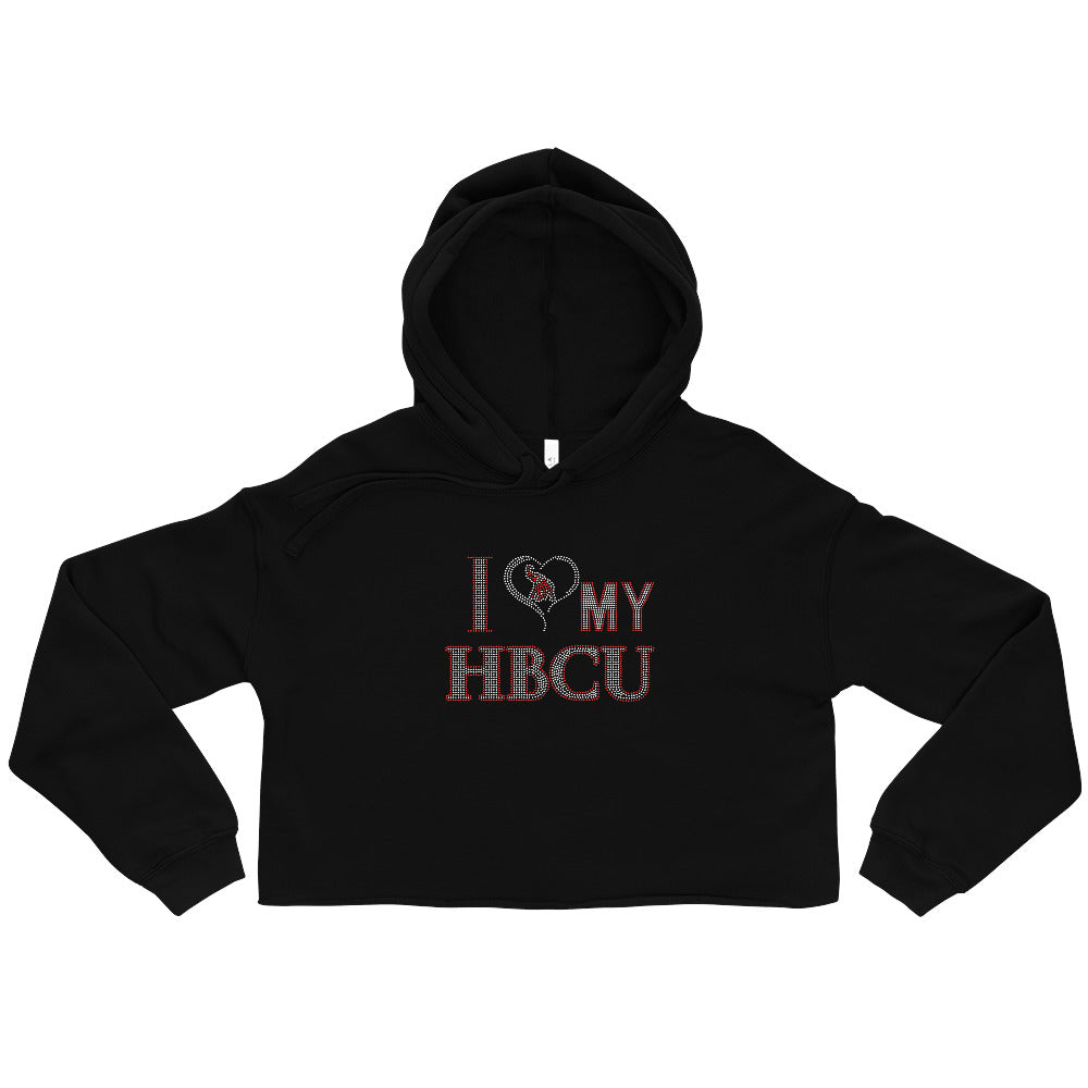 HBCU LOVE Red and White Crop Hoodie