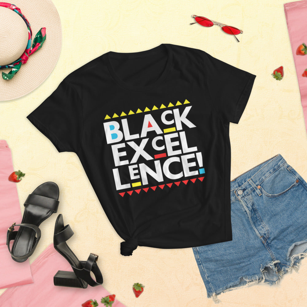 Women's Black Excellence Fashion Fit T-Shirt