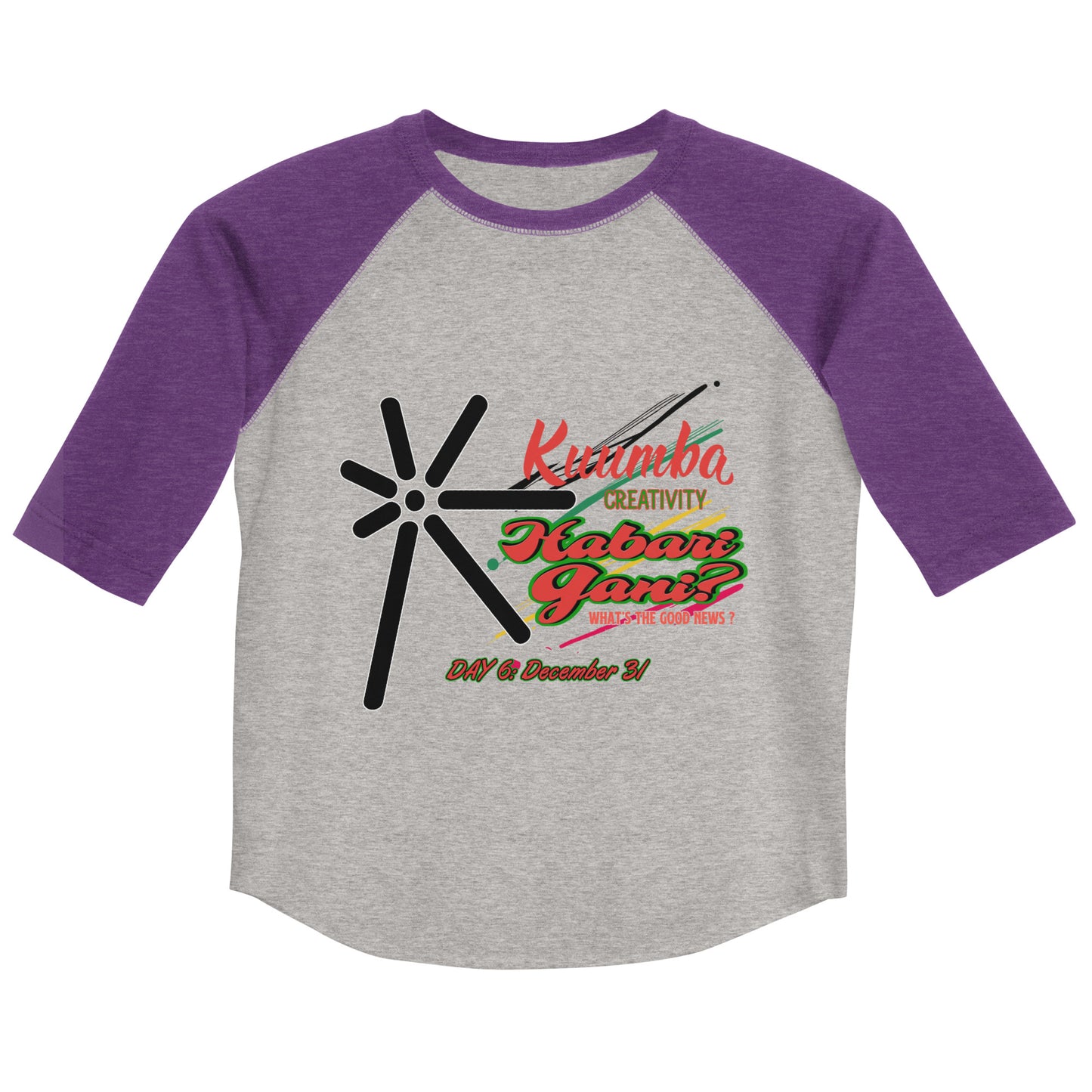Youth Kwanzaa Seven Principle Baseball Jersey T-Shirt