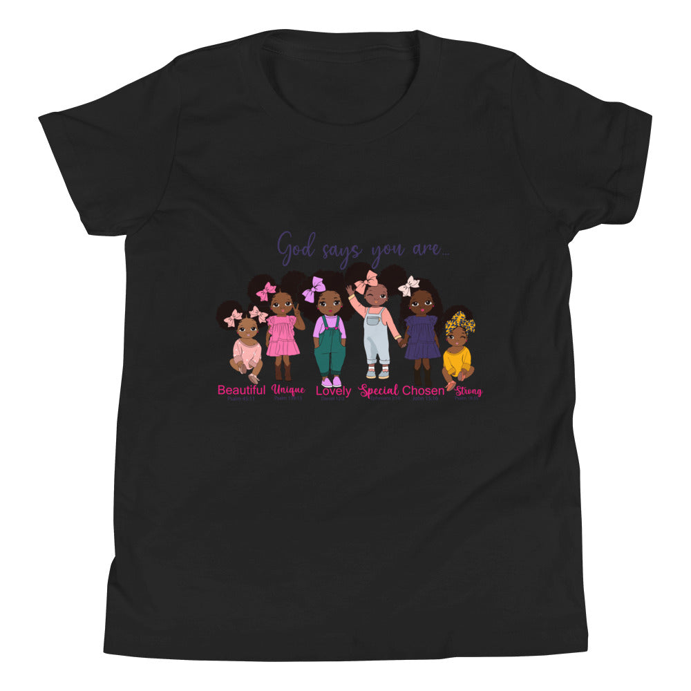 Youth Inspirational God Says . . You Are ... s Short Sleeve T-Shirt