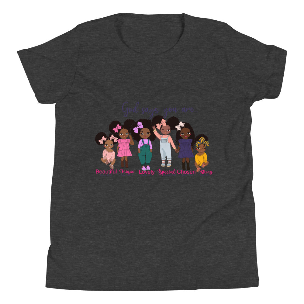 Youth Inspirational God Says . . You Are ... s Short Sleeve T-Shirt