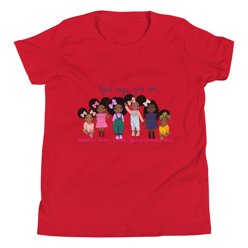 Youth Inspirational God Says . . You Are ... s Short Sleeve T-Shirt