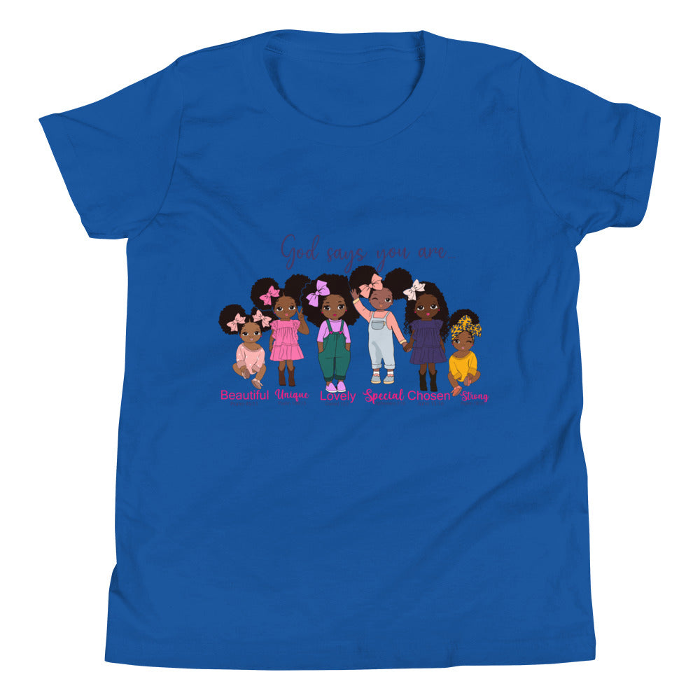 Youth Inspirational God Says . . You Are ... s Short Sleeve T-Shirt