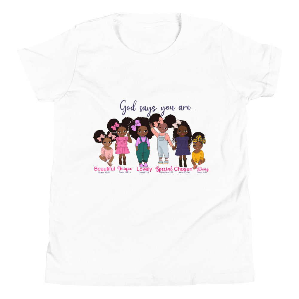 Youth Inspirational God Says . . You Are ... s Short Sleeve T-Shirt