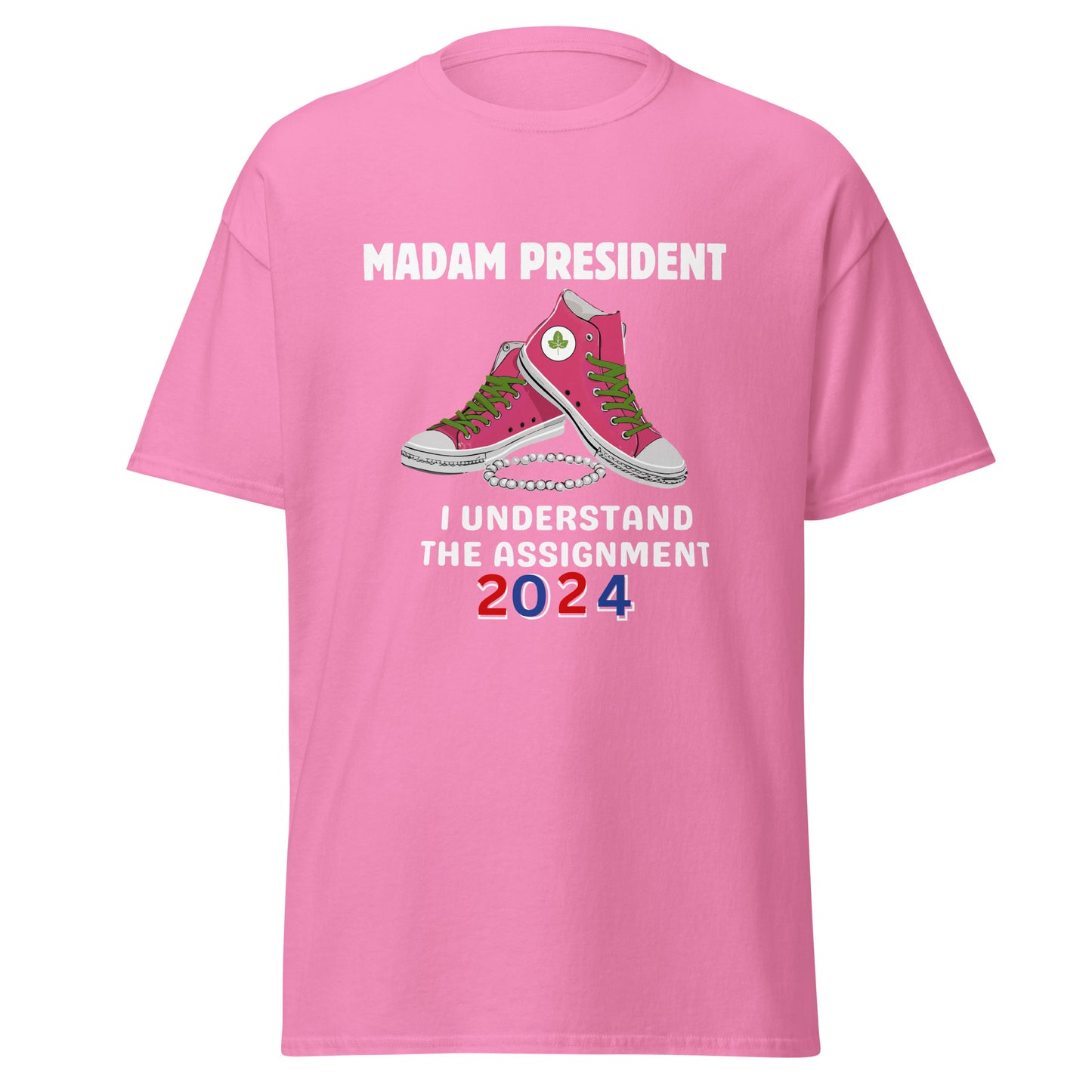 Madam President Pink & Green Champs & Pearls Unisex classic tee