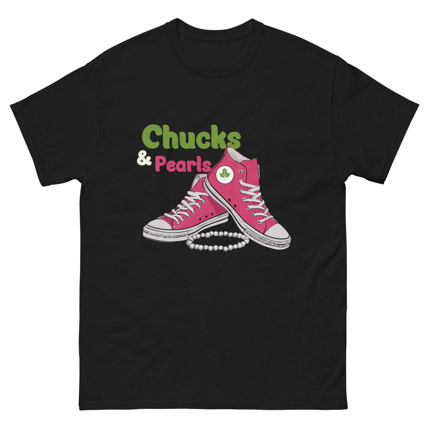 Chucks and Pearls Pink and Green Unisex classic tee