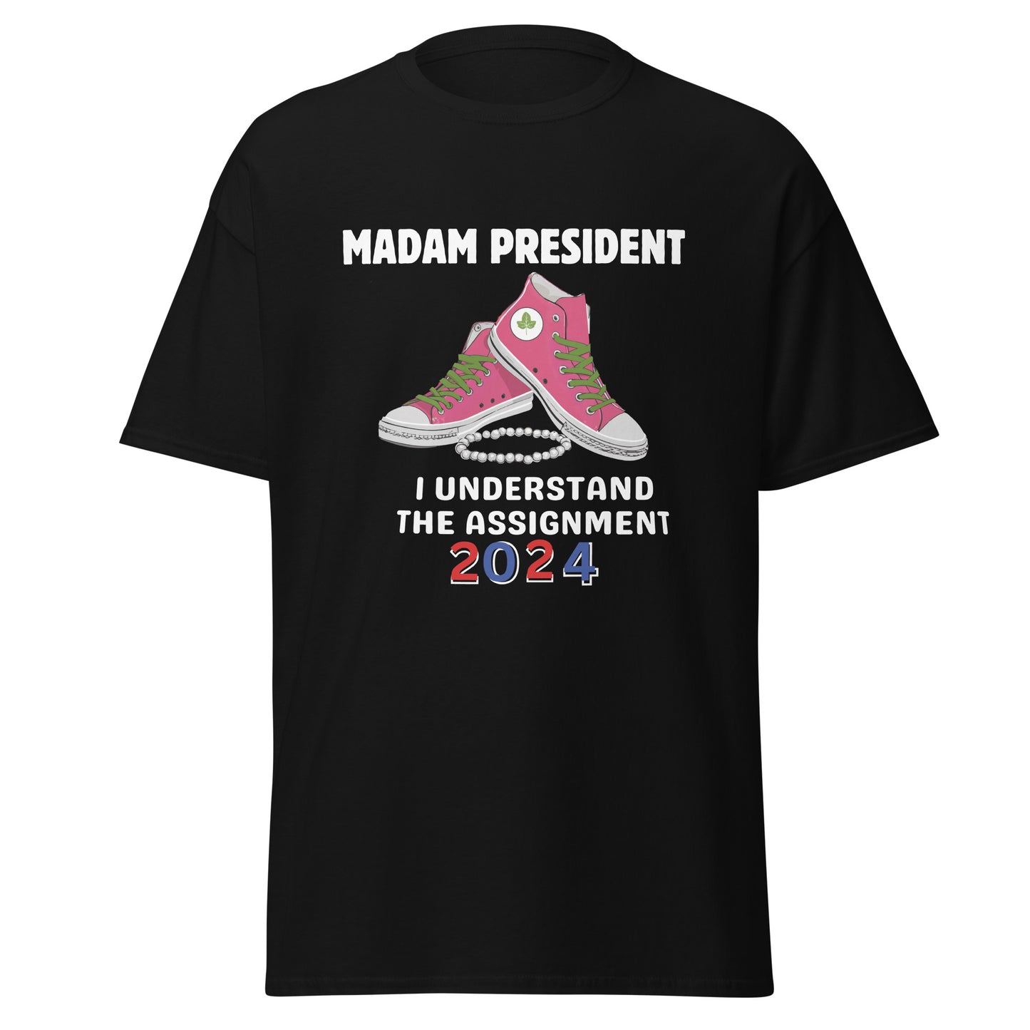 Madam President Pink & Green Champs & Pearls Unisex classic tee