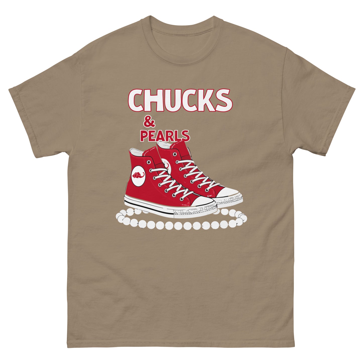 Chucks and Pearls Red and White Unisex classic tee