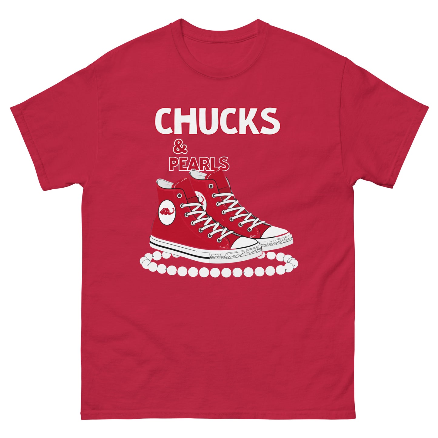 Chucks and Pearls Red and White Unisex classic tee