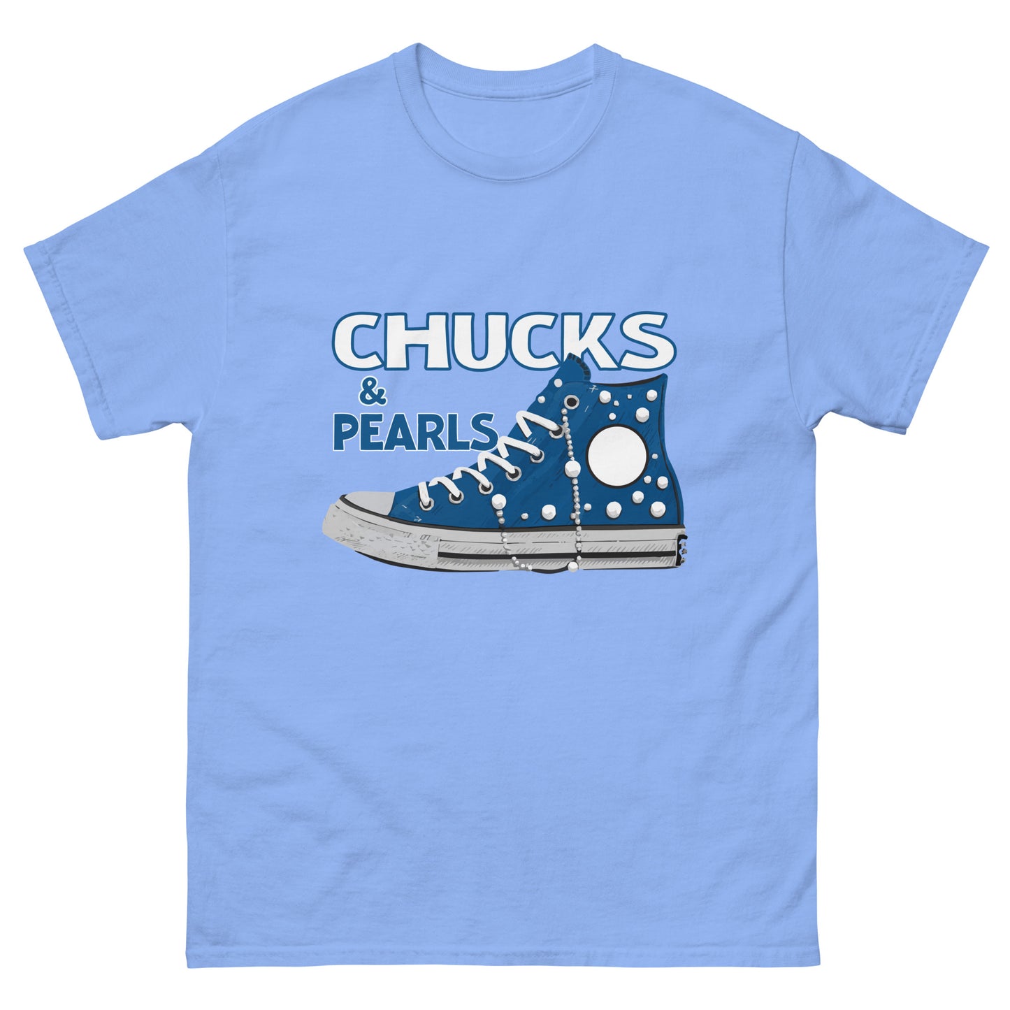 Chucks & Pearls Blue and White Unisex classic tee