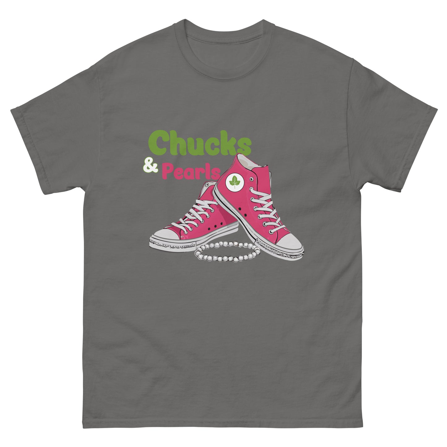 Chucks and Pearls Pink and Green Unisex classic tee