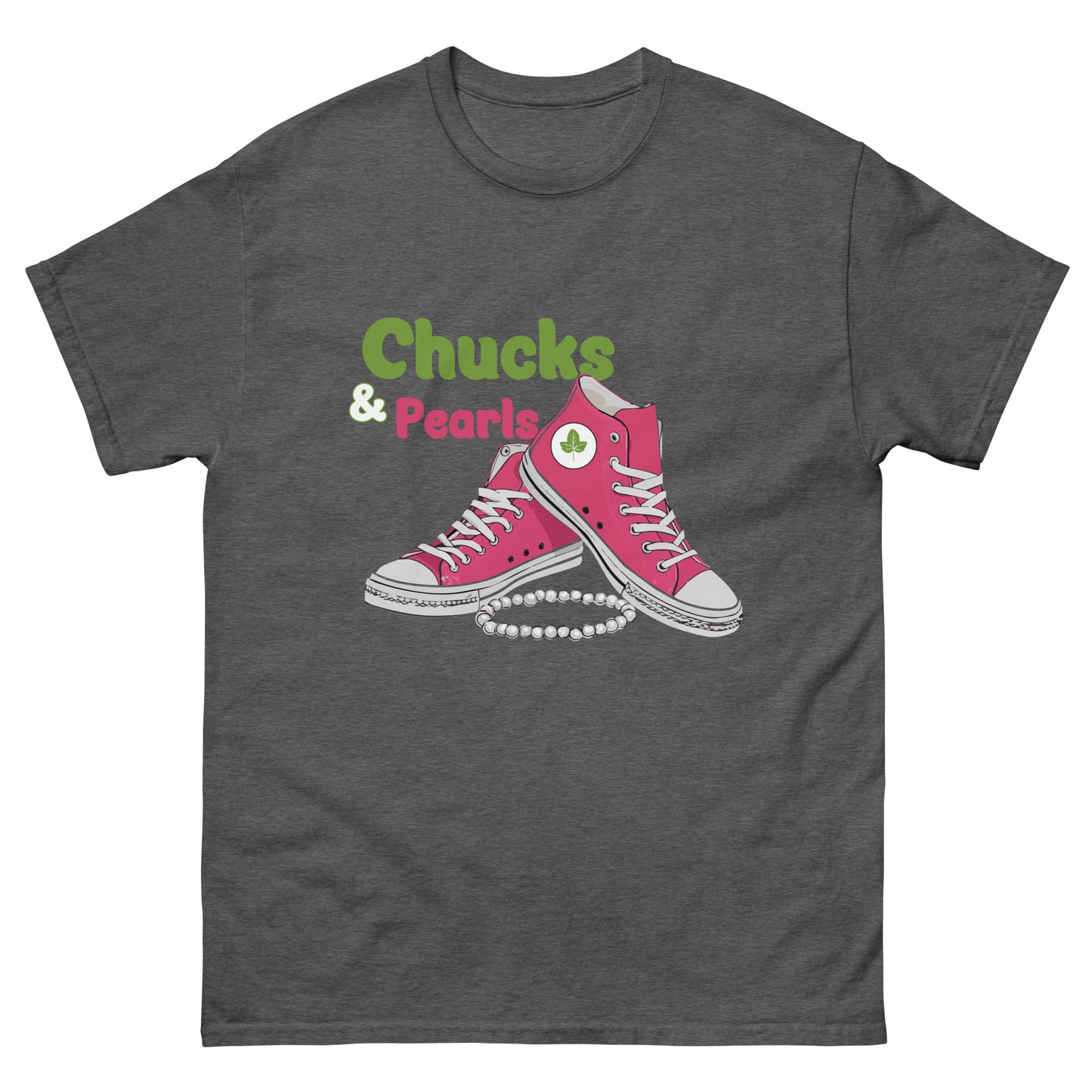 Chucks and Pearls Pink and Green Unisex classic tee