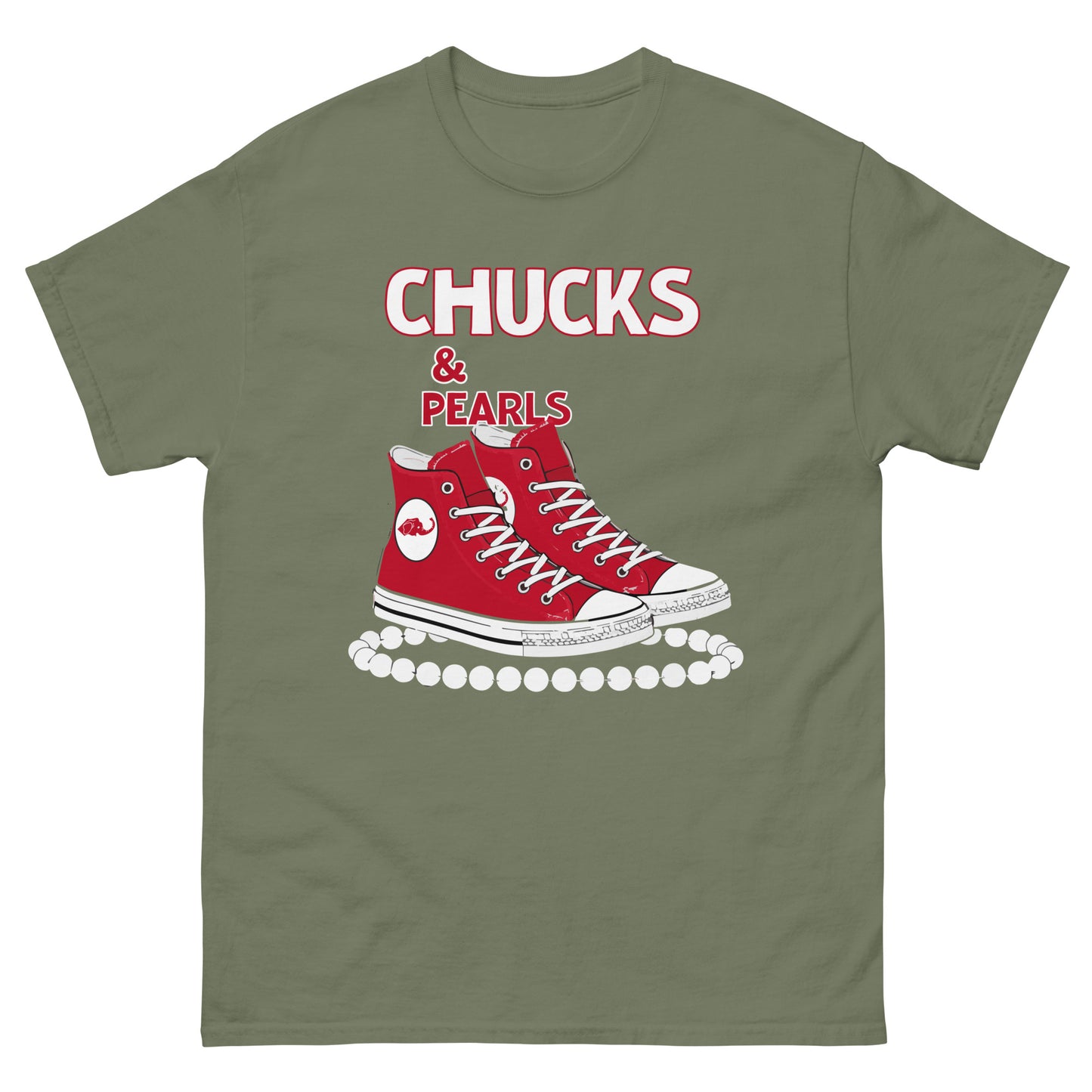 Chucks and Pearls Red and White Unisex classic tee