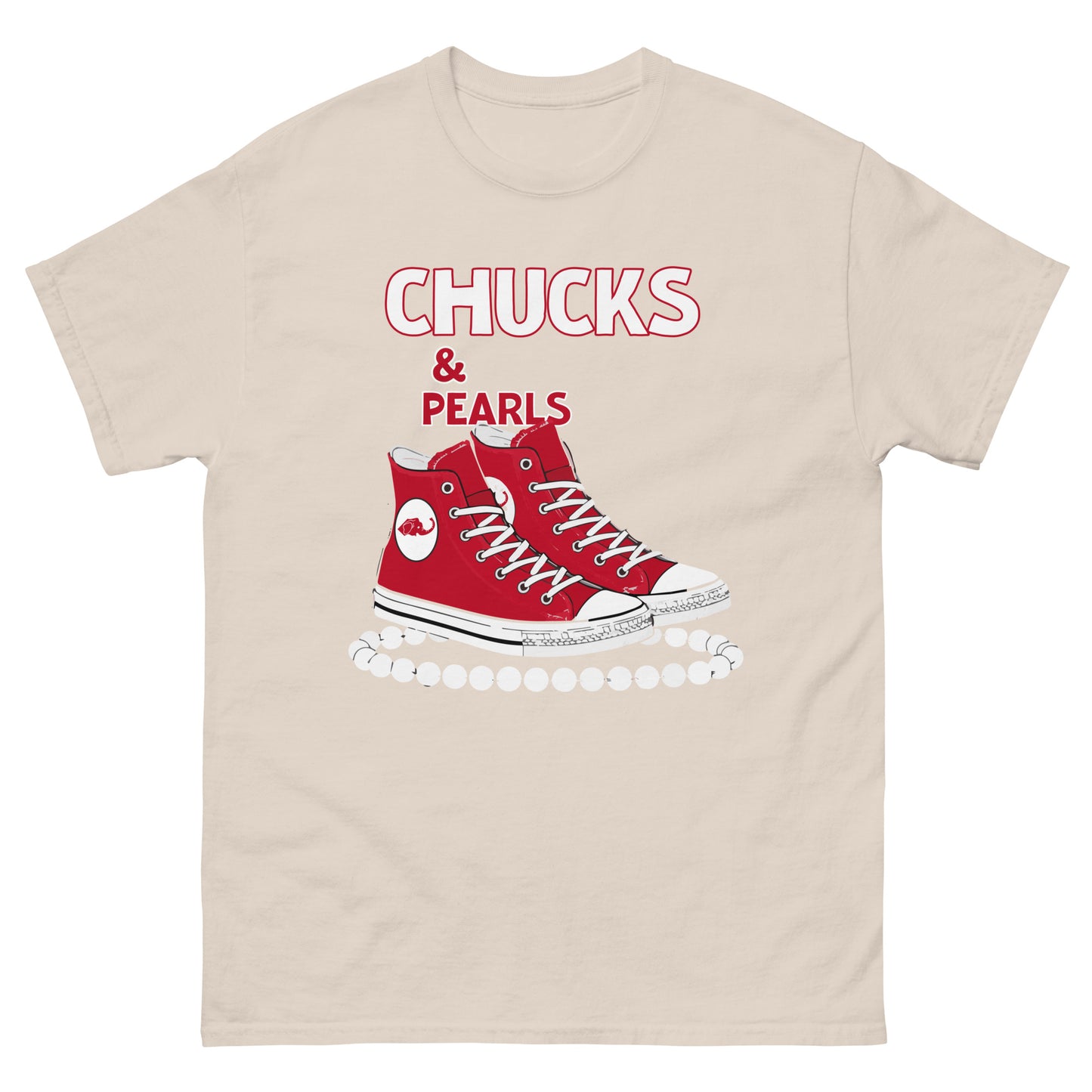 Chucks and Pearls Red and White Unisex classic tee