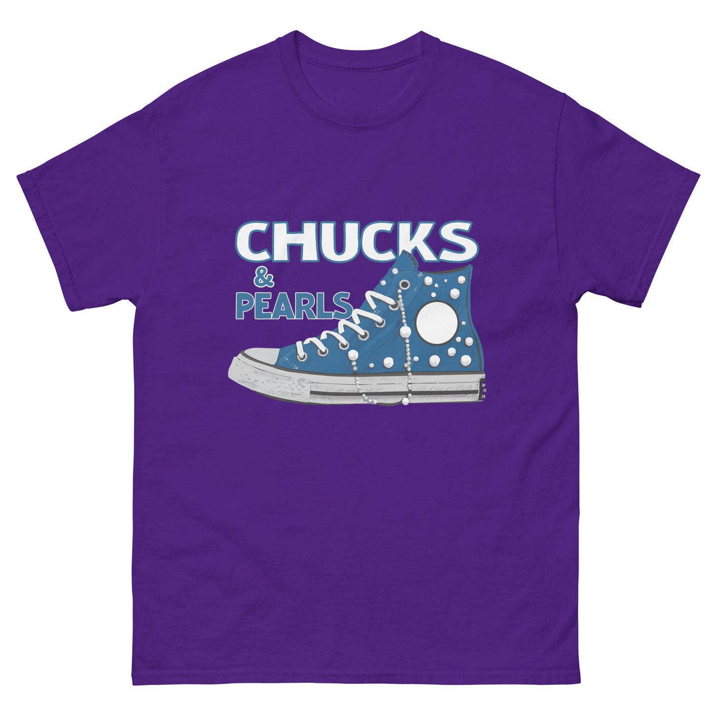 Chucks & Pearls Blue and White Unisex classic tee