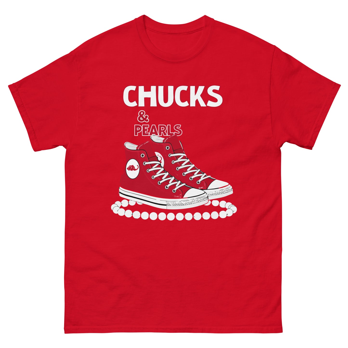 Chucks and Pearls Red and White Unisex classic tee