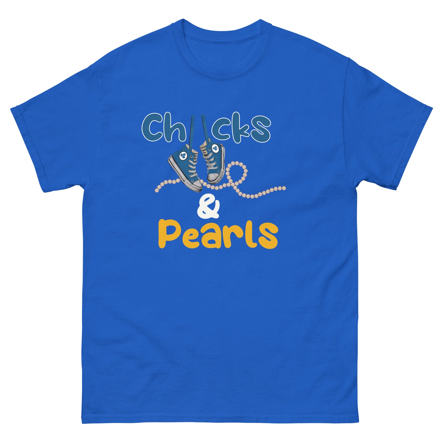 Chucks and Pearls Blue and Gold Unisex classic tee