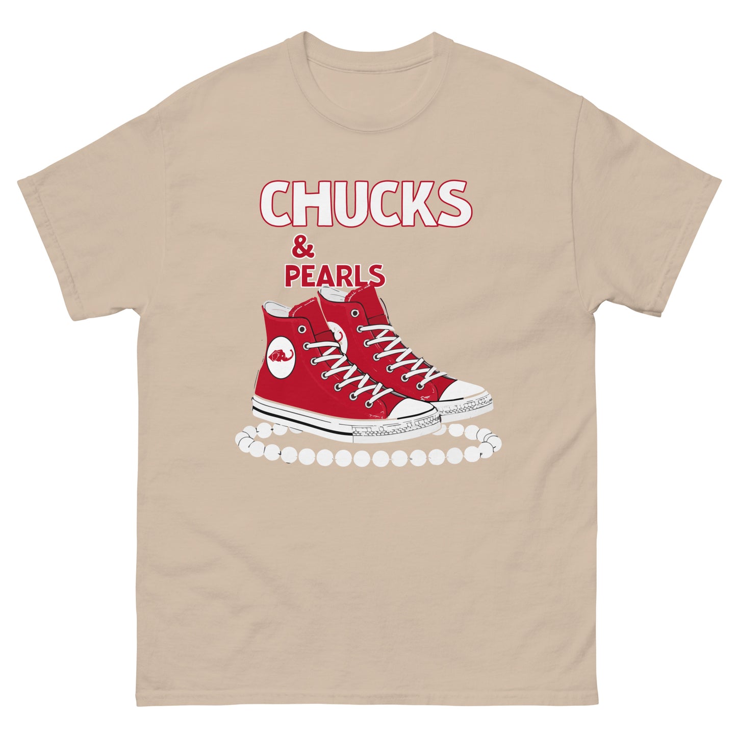 Chucks and Pearls Red and White Unisex classic tee