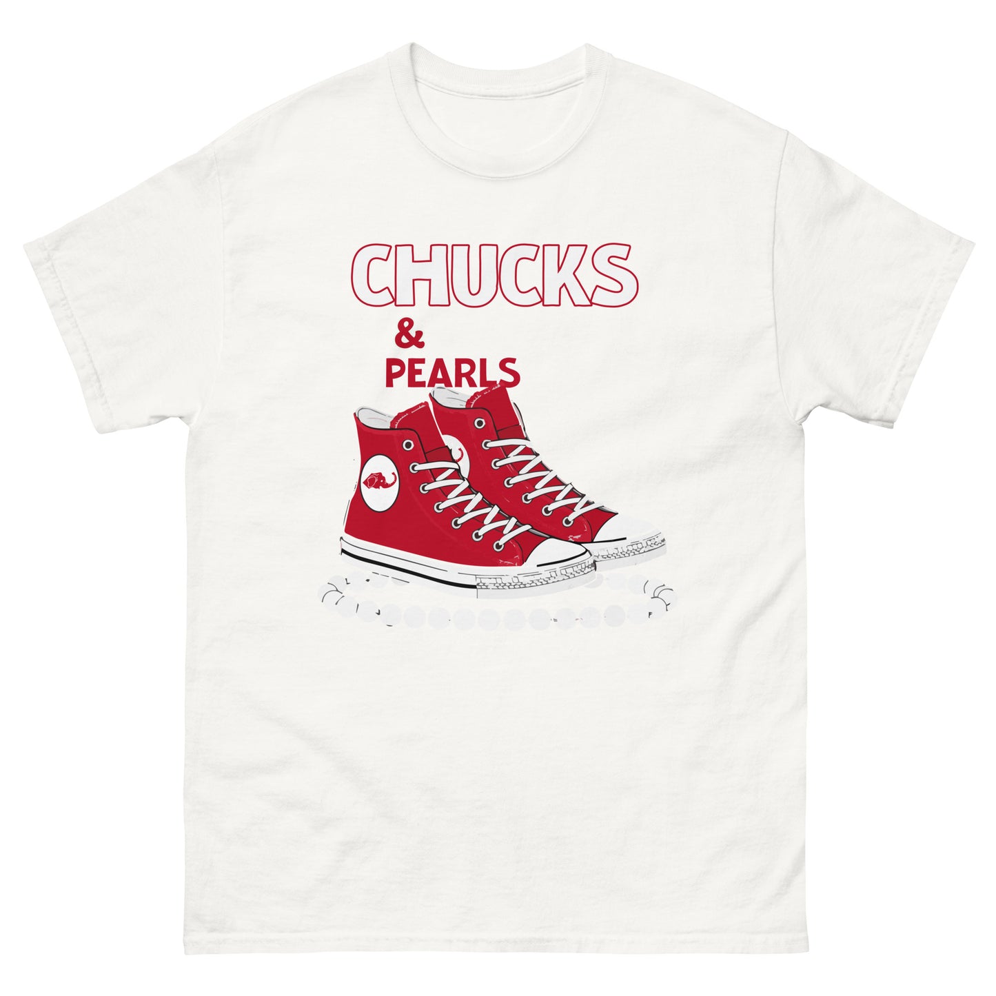 Chucks and Pearls Red and White Unisex classic tee