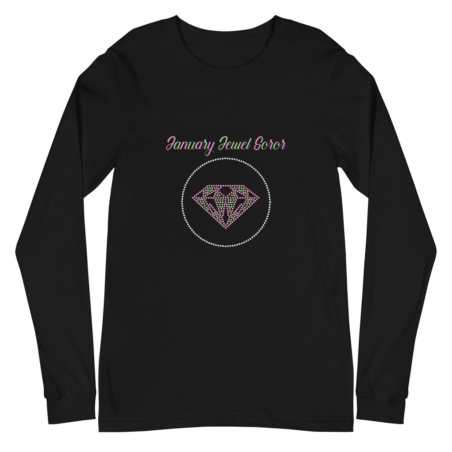 January Jewel Soror Pink and Green Unisex Long Sleeve Tee