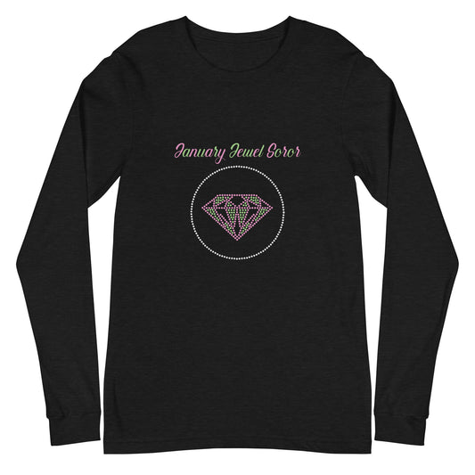 January Jewel Soror Pink and Green Unisex Long Sleeve Tee