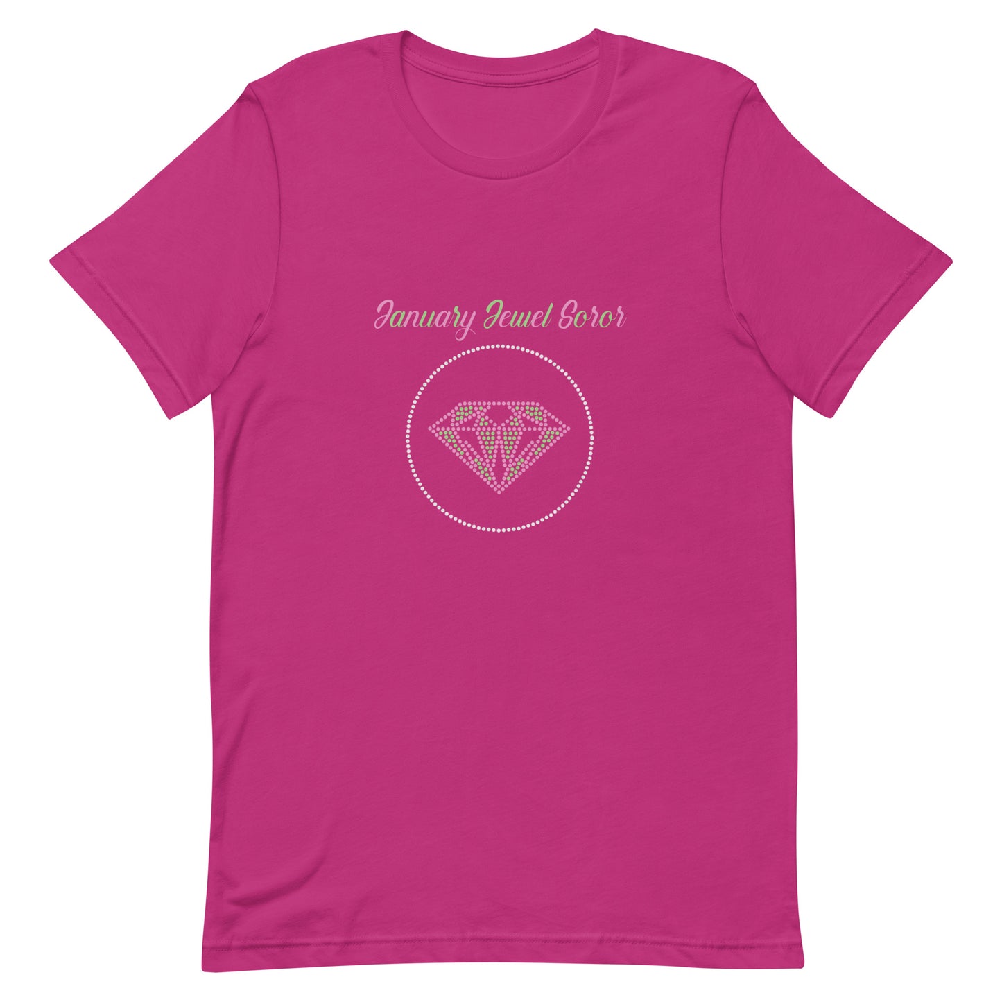 January Jewel Soror (Pink and Green) Unisex t-shirt