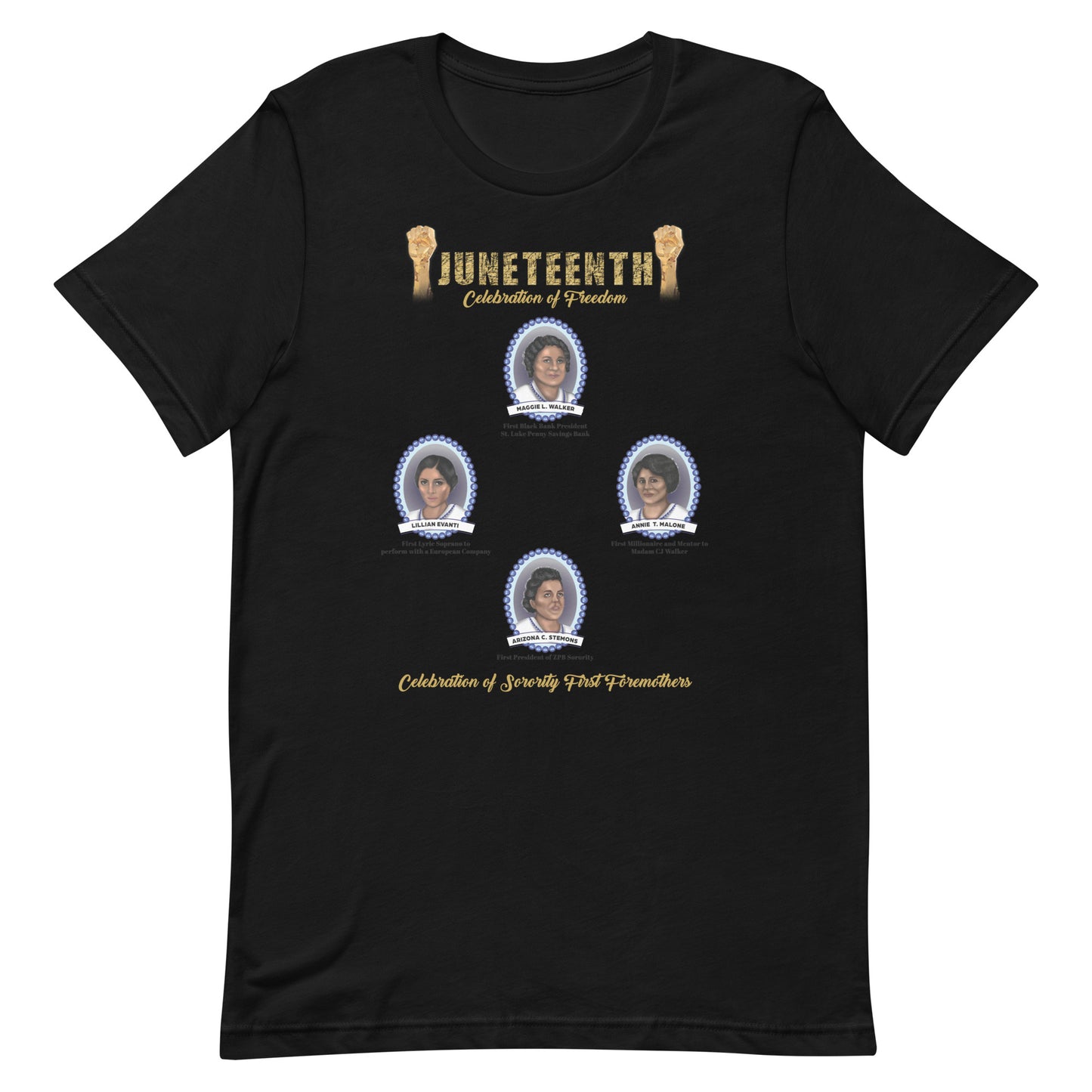 Juneteenth Greek Foremothers Blue and White Unisex T-Shirt