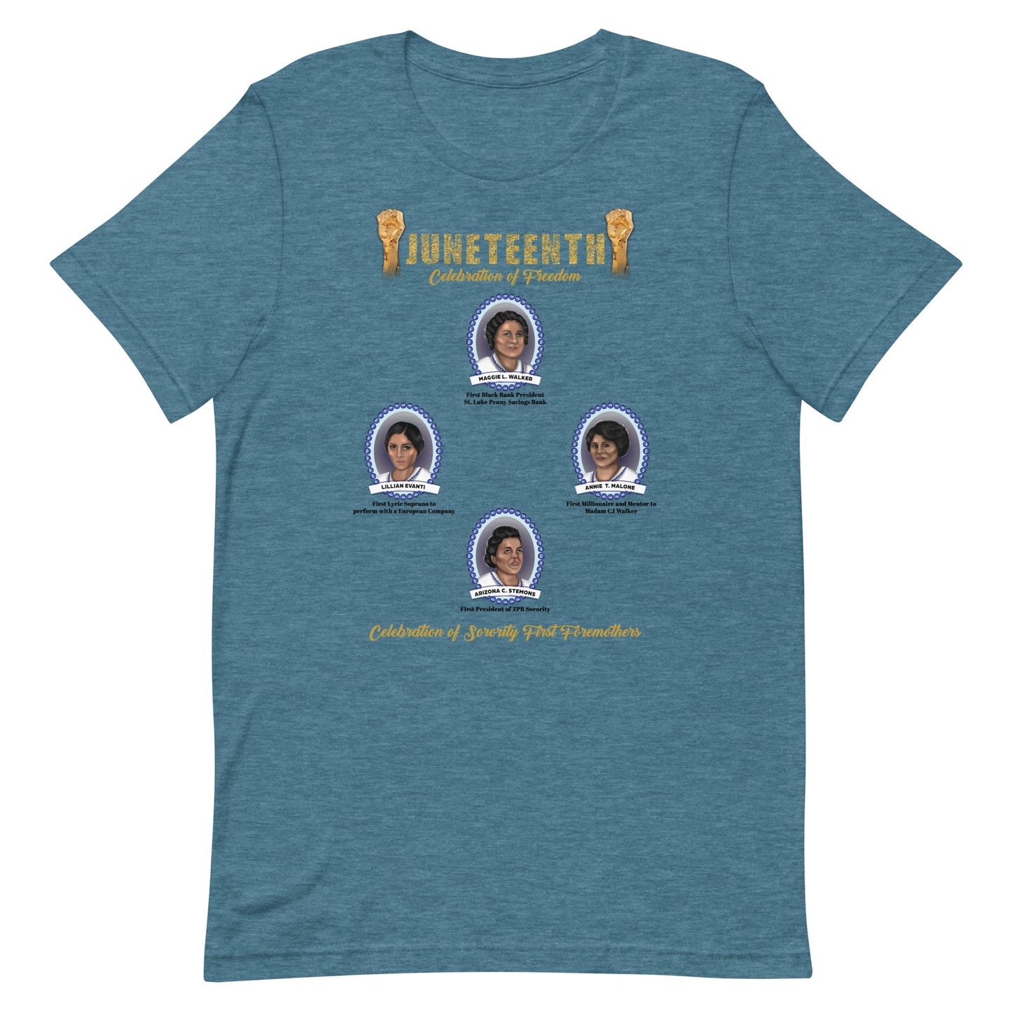 Juneteenth Greek Foremothers Blue and White Unisex T-Shirt