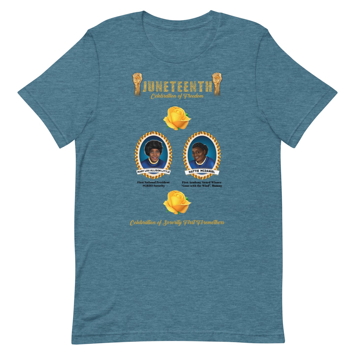 Juneteenth Greek Foremothers Blue and Gold Unisex T-shirt