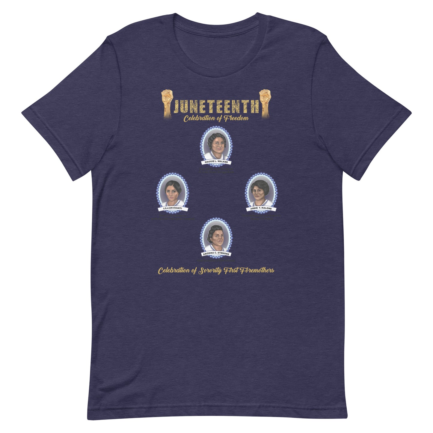 Juneteenth Greek Foremothers Blue and White Unisex T-Shirt