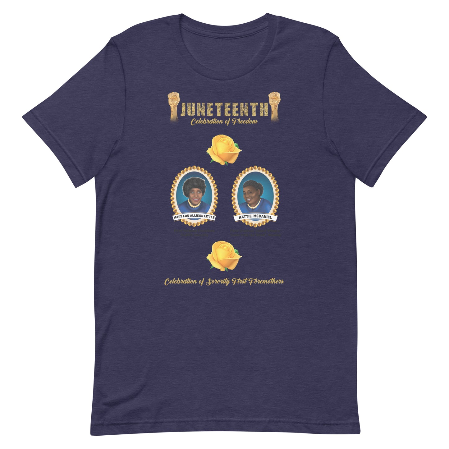 Juneteenth Greek Foremothers Blue and Gold Unisex T-shirt