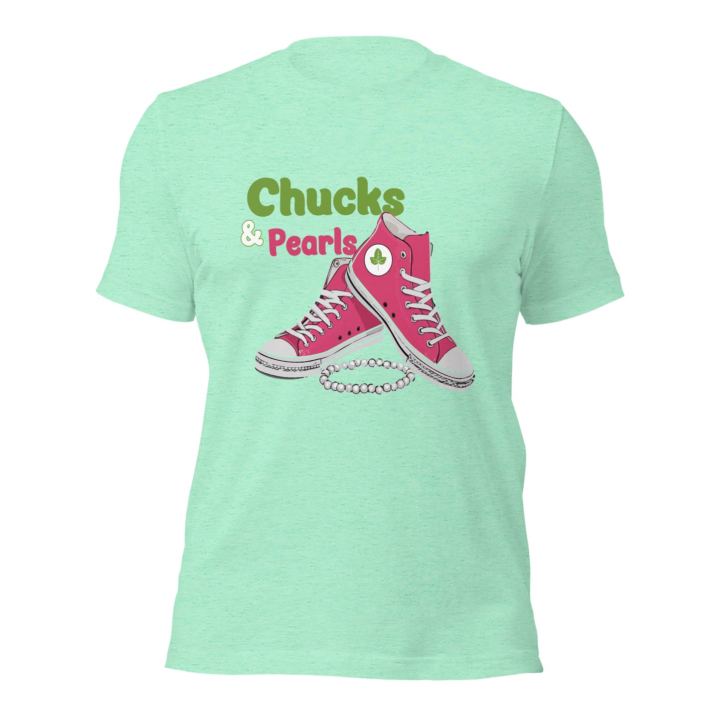 Chucks & Pearls Pink & Green Unisex t-shirt