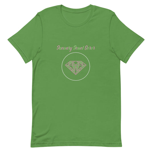 January Jewel Soror Pink and Green Unisex t-shirt