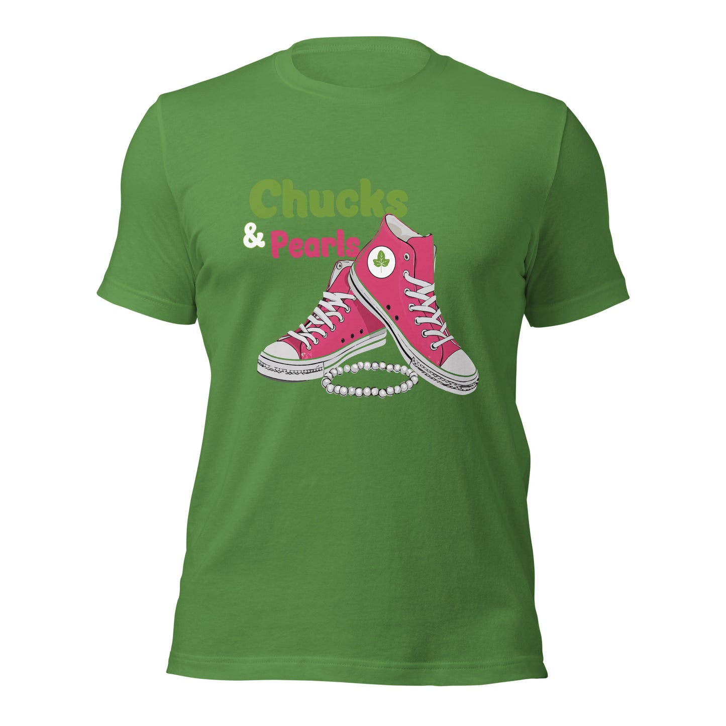 Chucks & Pearls Pink & Green Unisex t-shirt