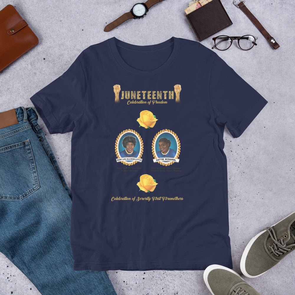 Juneteenth Blue and Gold Foremothers Unisex T-Shirt