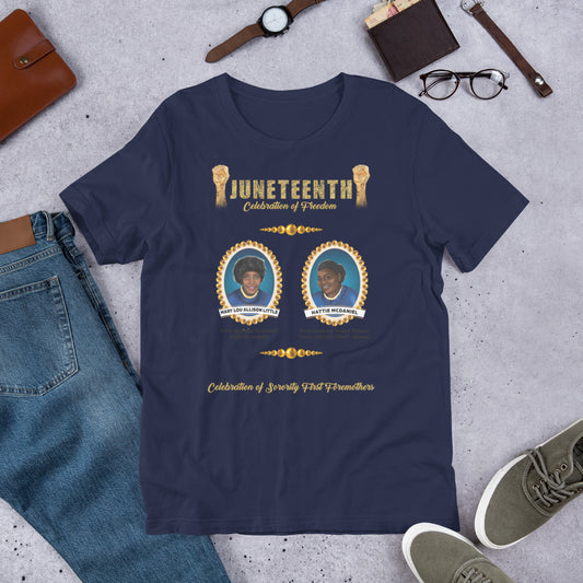 Juneteenth 1922 Blue and Gold Foremothers Unisex T-Shirt