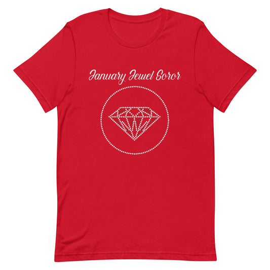 January Jewel (Red and White) Unisex t-shirt