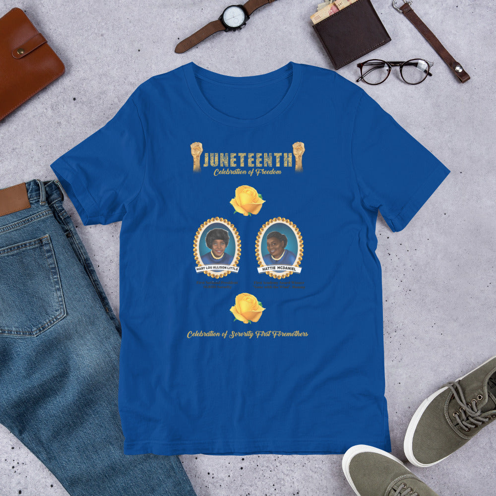 Juneteenth Blue and Gold Foremothers Unisex T-Shirt