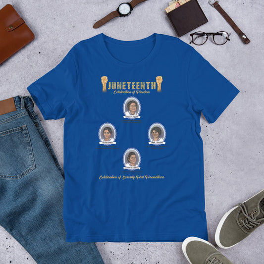 Juneteenth Blue and White Foremothers Unisex T-Shirt