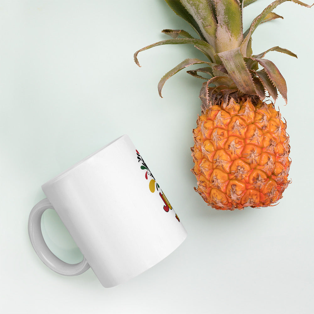 Juneteenth White glossy mug