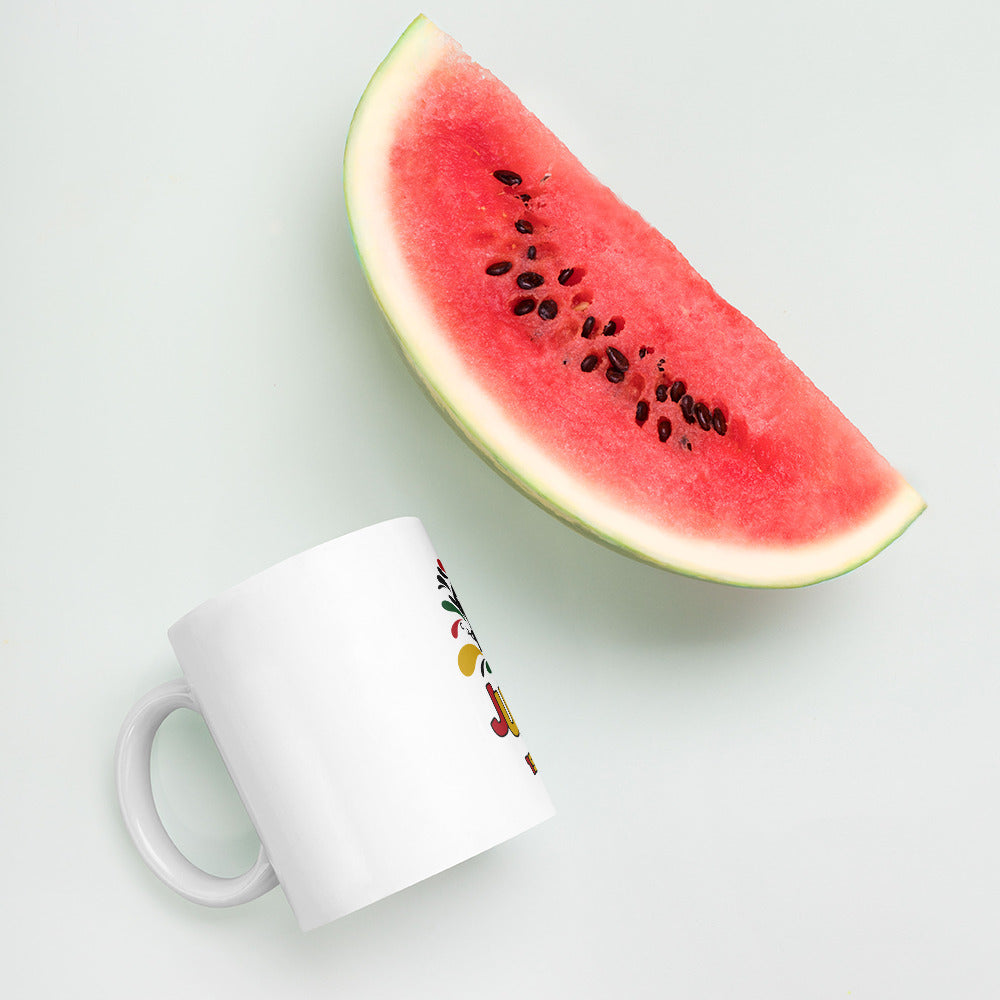 Juneteenth White glossy mug