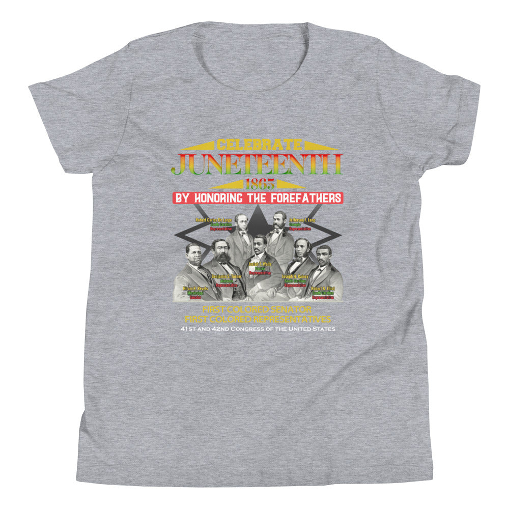 Juneteenth First Colored Senator and Representatives Youth Short Sleeve T-Shirt