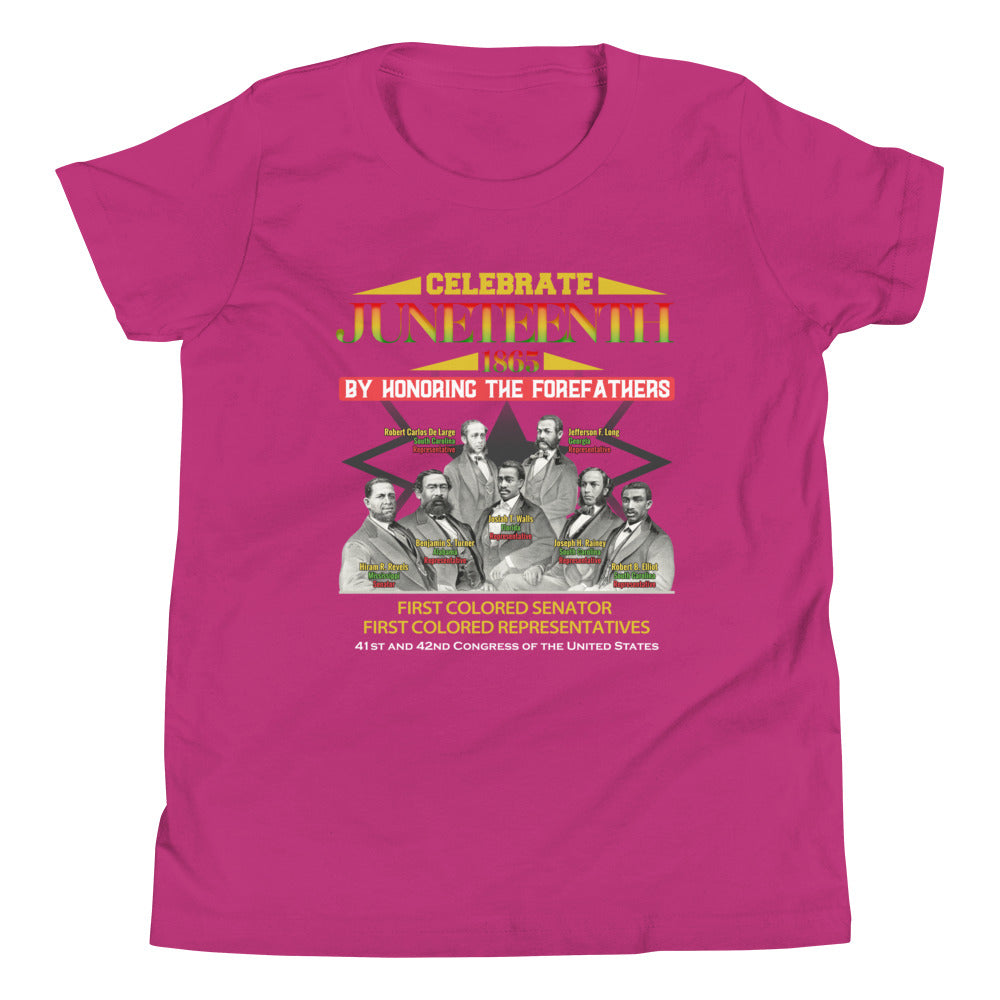 Juneteenth First Colored Senator and Representatives Youth Short Sleeve T-Shirt