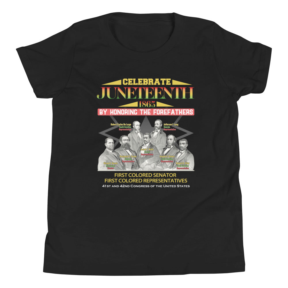 Juneteenth First Colored Senator and Representatives Youth Short Sleeve T-Shirt