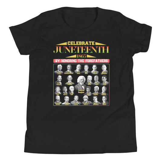 Juneteenth Frederick Douglass & Other Forefathers Youth Short Sleeve T-Shirt