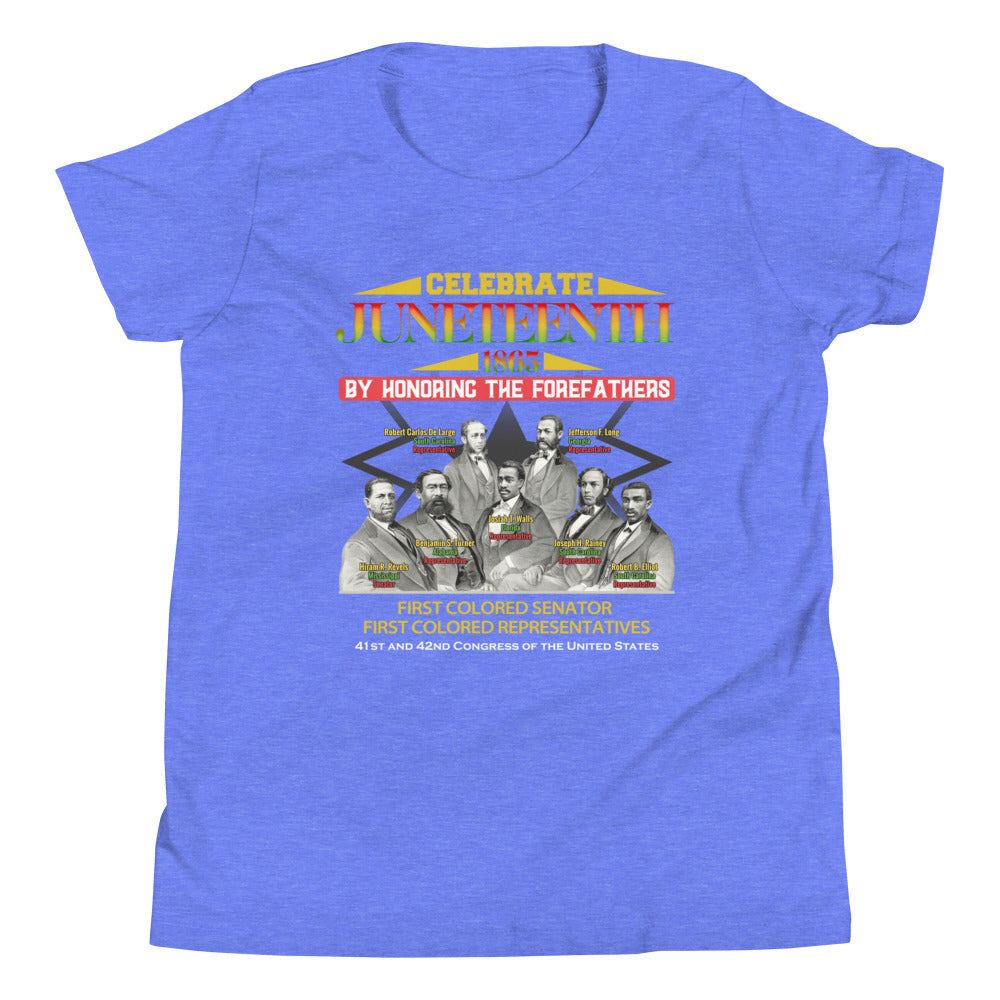 Juneteenth First Colored Senator and Representatives Youth Short Sleeve T-Shirt